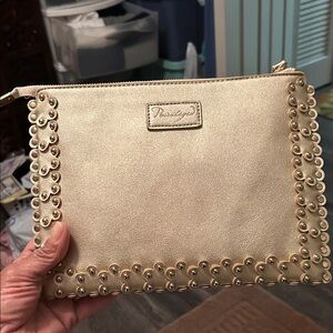 Gold Clutch with Studded Detailing
